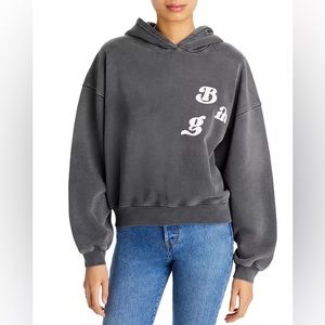 Anine Bing Alec Organic Cotton Black Hoodie Size Small